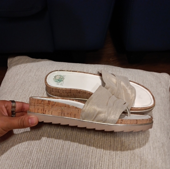 Donald Pliner Caity Stretch Fabric Platform Wedge Sandals US 8 M - Picture 3 of 5